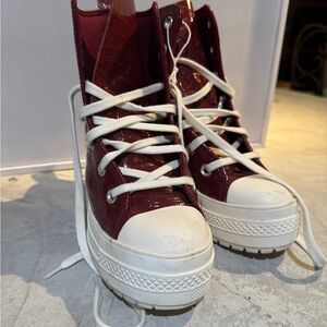 Converse Red High-Top Sneakers